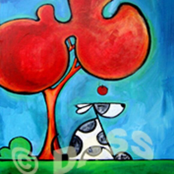 Newton's Dog Art Print on Bamboo Plaque for Dog Lovers NEW - Picture 3 of 3